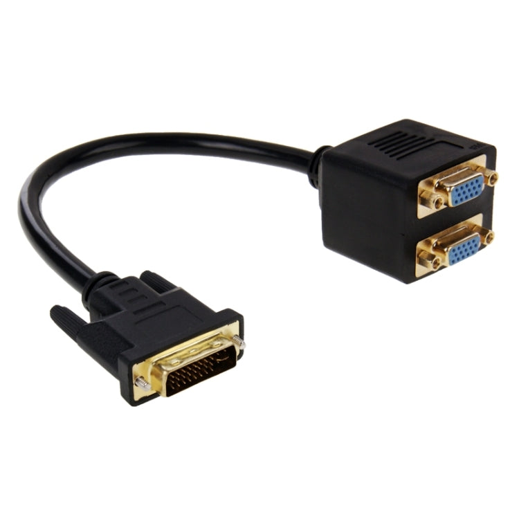 Cavo sdoppiatore DVI 24+5 pin maschio a 2 VGA femmina da 30 cm, DVI 24+5 Pin Male Cavo sdoppiatore DVI 24+5 pin maschio a 2 VGA femmina da 30 cm, DVI 24+5 Pin Male